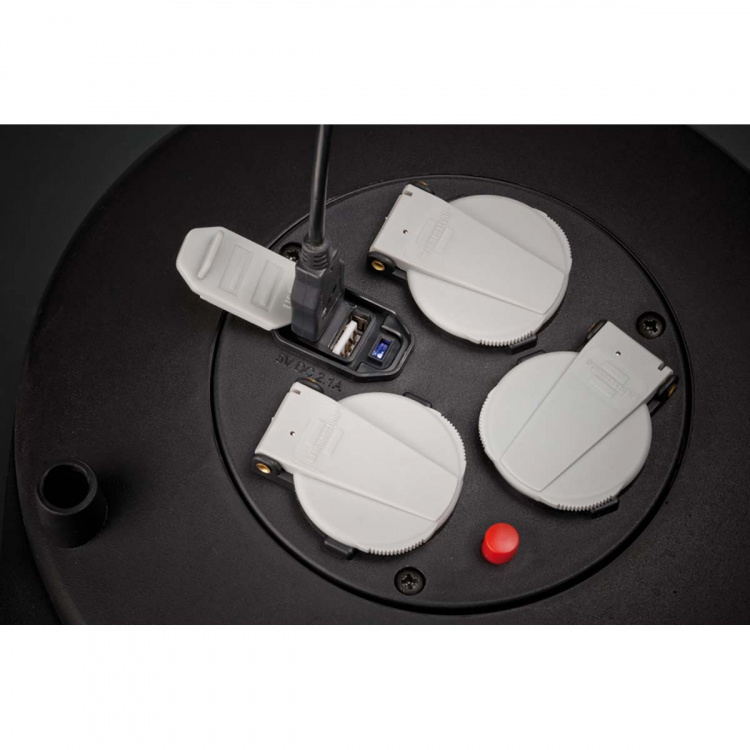 brennenstuhl Vario Line 4-veis innendørs kabeltrommel for husholdning 10 m kabel H05VV-F 3G1.5 IP20