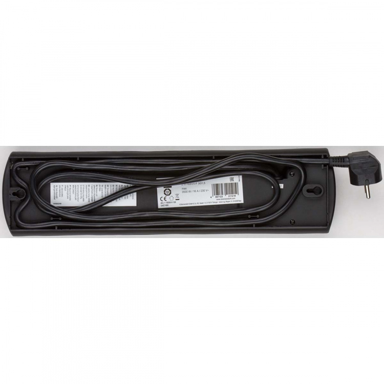 brennenstuhl Extension socket Primera-Line 10-Vei 2.00 m Sort - Beskyttende Kontakt TYPE E