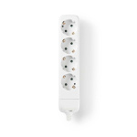 Nedis Extension Socket | Jordet kontakt / Type F (CEE 7/7) | 4-veis | 3680 W | 16 A | Type av jording: Sidekontakter | 230 V AC 50/60 Hz | Uttaksvinkel: 45 ° | Ingen Kabel Inkludert | Hvit