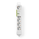 Nedis Extension Socket | Jordet kontakt / Type F (CEE 7/7) | 6-veis | 3680 W | 16 A | Type av jording: Sidekontakter | 230 V AC 50/60 Hz | Uttaksvinkel: 45 ° | Ingen Kabel Inkludert | Hvit