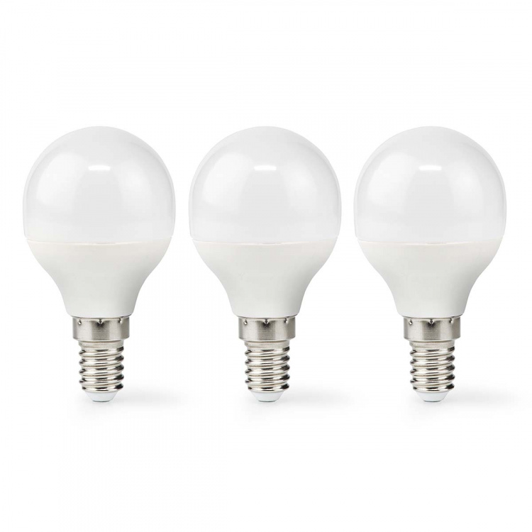 Nedis LED pære E14 | G45 | 4.9 W | 470 lm | 2700 K | Varm Hvit | Frosted | 3 stk