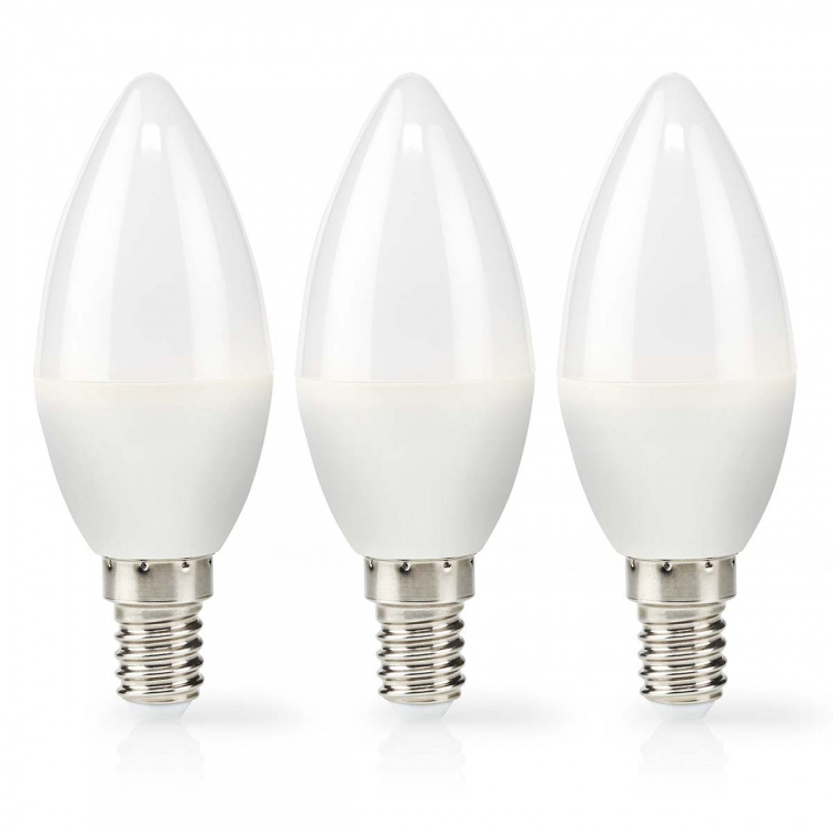 Nedis LED pære E14 | Lyshvit | 2.8 W | 250 lm | 2700 K | Varm Hvit | Frosted | 3 stk