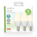 Nedis LED pære E14 | Lyshvit | 4.9 W | 470 lm | 2700 K | Varm Hvit | Frosted | 3 stk Nedis LED pære E14 | Lyshvit | 4.9 W | 470 lm | 2700 K | Varm Hvit | Frosted | 3 stk