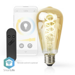 Nedis SmartLife LED Lyspære | E27 | 360 lm | 4.90 W | Varm til avkjølt hvitt | 1800 - 6500 K | Glass | Android™ / IOS | ST64 | 1 stk Nedis SmartLife LED Lyspære | E27 | 360 lm | 4.90 W | Varm til avkjølt hvitt | 1800 - 6500 K | Glass | Android™ / IOS | ST64 | 1 stk