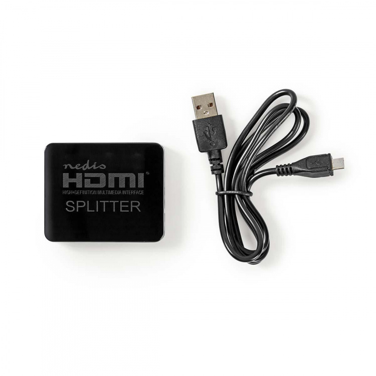 Nedis HDMI ™ Splitter | 2-Port port(s) | 2x HDMI™ Output | 4K@30Hz | 2.25 Gbps | ABS / PVC | Sort
