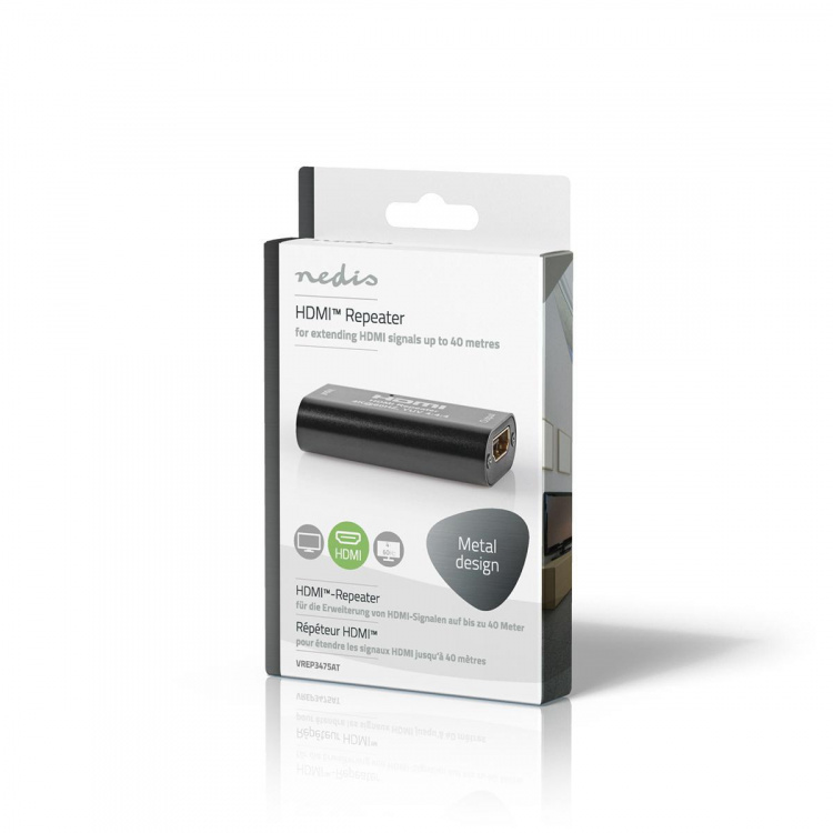 Nedis HDMI ™ Repeater | 40.0 m | 4K@60Hz | 18 Gbps | Metall | Antrasitt