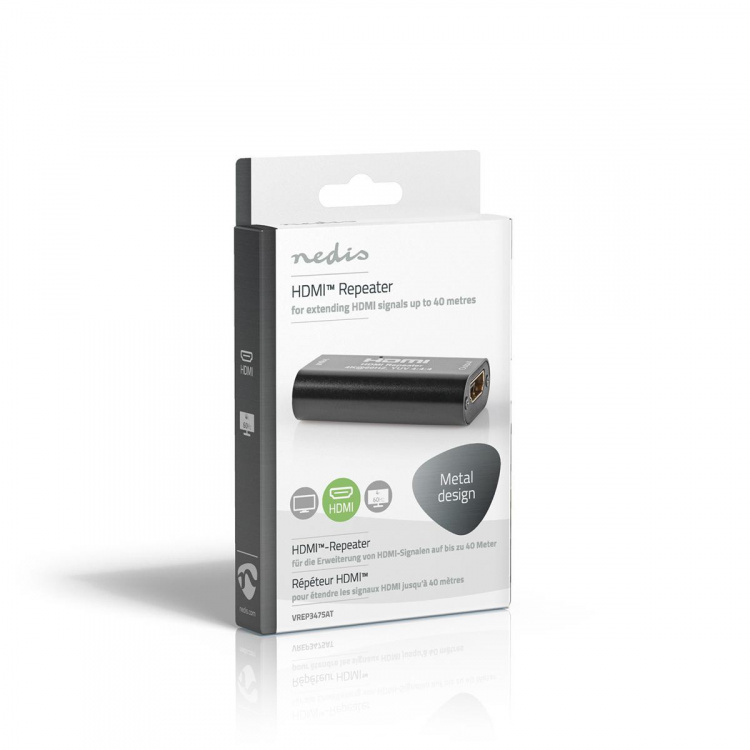 Nedis HDMI ™ Repeater | 40.0 m | 4K@60Hz | 18 Gbps | Metall | Antrasitt