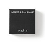 Nedis HDMI ™ Splitter | 2-Port port(s) | 2x HDMI™ Output | 4K@60Hz | 18 Gbps | Metall | Antrasitt