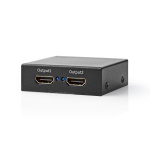 Nedis HDMI ™ Splitter | 2-Port port(s) | 2x HDMI™ Output | 4K@60Hz | 18 Gbps | Metall | Antrasitt