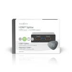Nedis HDMI ™ Splitter | 2-Port port(s) | 2x HDMI™ Output | 4K@60Hz | 18 Gbps | Metall | Antrasitt