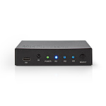 Nedis HDMI ™ Switch | 3-Port port(s) | 1x USB-C™ / 2x HDMI™ Input | 1x HDMI™ Output | 4K@60Hz | 18.0 Gbps | Metall | Antrasitt