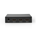 Nedis HDMI ™ Switch | 3-Port port(s) | 1x USB-C™ / 2x HDMI™ Input | 1x HDMI™ Output | 4K@60Hz | 18.0 Gbps | Metall | Antrasitt