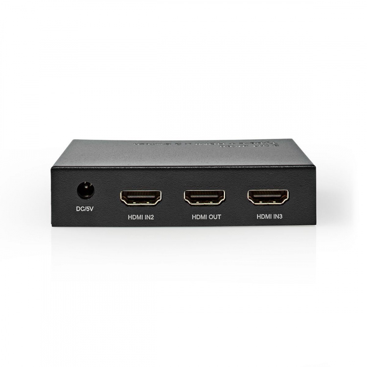 Nedis HDMI ™ Switch | 3-Port port(s) | 1x USB-C™ / 2x HDMI™ Input | 1x HDMI™ Output | 4K@60Hz | 18.0 Gbps | Metall | Antrasitt