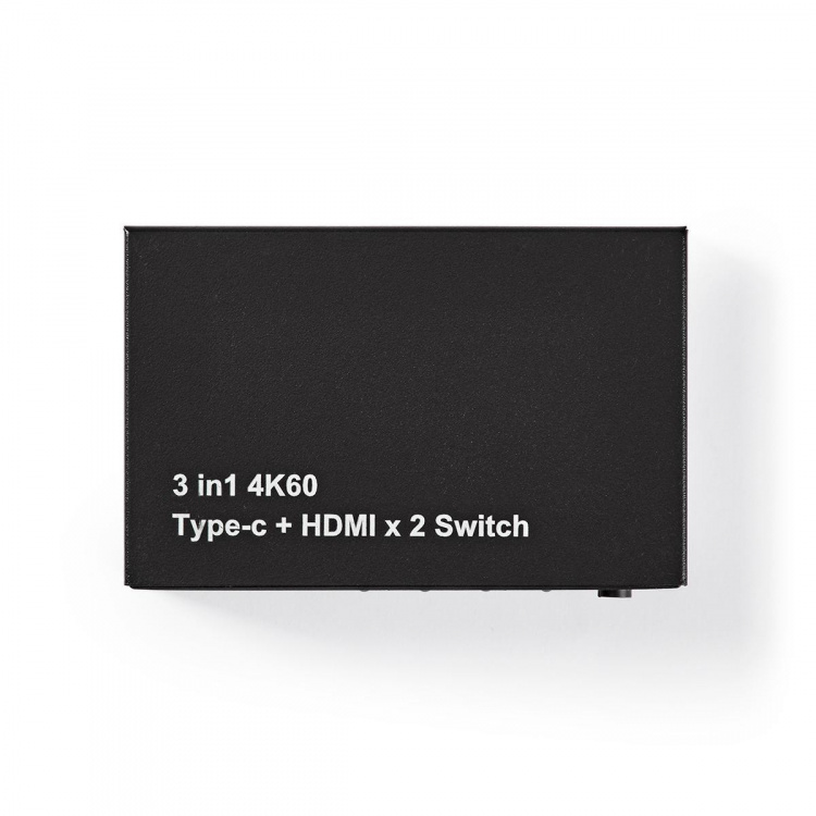 Nedis HDMI ™ Switch | 3-Port port(s) | 1x USB-C™ / 2x HDMI™ Input | 1x HDMI™ Output | 4K@60Hz | 18.0 Gbps | Metall | Antrasitt