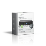 Nedis HDMI ™ Switch | 3-Port port(s) | 1x USB-C™ / 2x HDMI™ Input | 1x HDMI™ Output | 4K@60Hz | 18.0 Gbps | Metall | Antrasitt