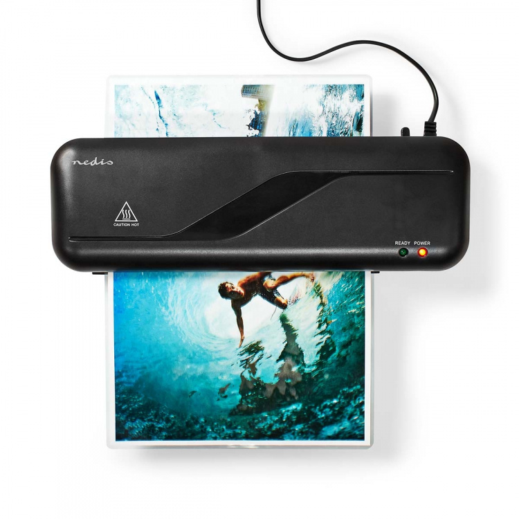 Nedis Laminator | Hot | A4 | 230 mm/min | Nettstrøm drevet | Sort Nedis Laminator | Hot | A4 | 230 mm/min | Nettstrøm drevet | Sort