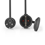 Nedis Skjøteledning fransk M - Fransk F | Type F (CEE 7/7) | Jordet Kontakt | 20.0 m | 3680 W | 250 V - 50/60 Hz | Type av jording: Sidekontakter | Uttaksvinkel: 90 ° | IP44 | H07RN-F 3G1.5 | Enhetens strømuttak: 1 | Sort