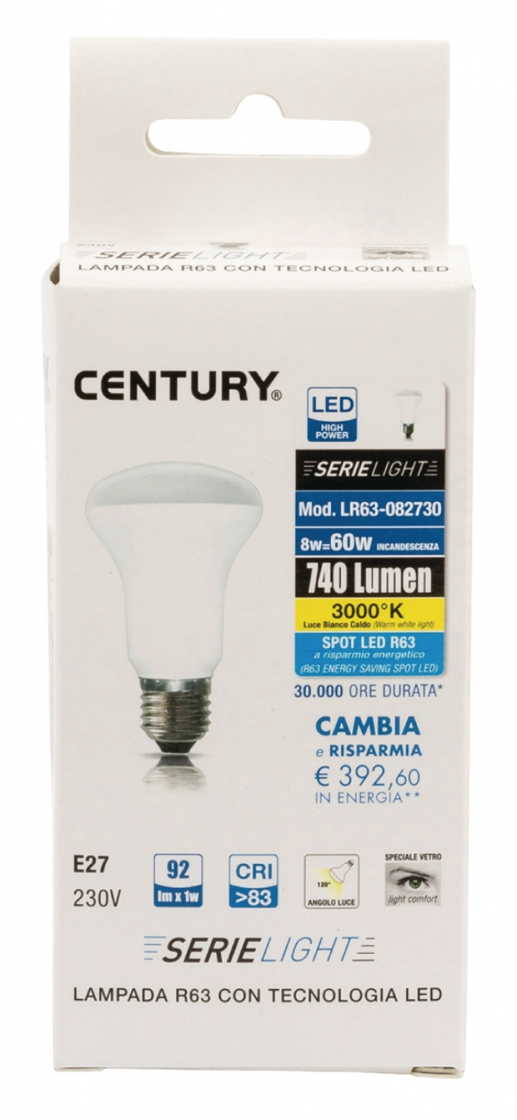 Century LED Lampe E27 R63 8 W 806 lm 3000 K Century LED Lampe E27 R63 8 W 806 lm 3000 K