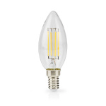 Nedis LED lyspære E14 | Lyshvit | 4.5 W | 470 lm | 2700 K | Dimbar | Varm Hvit | Retro Style | 1 stk. | Klart