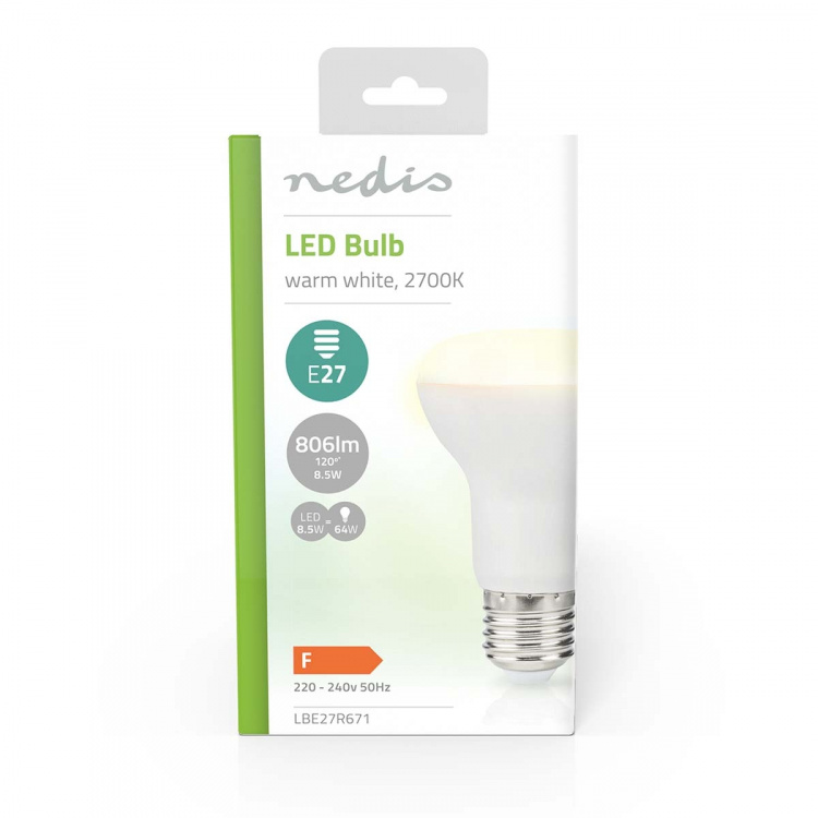 Nedis LED pære E27 | R63 | 8.5 W | 806 lm | 2700 K | Varm Hvit | Retro Style | Klart | 1 stk