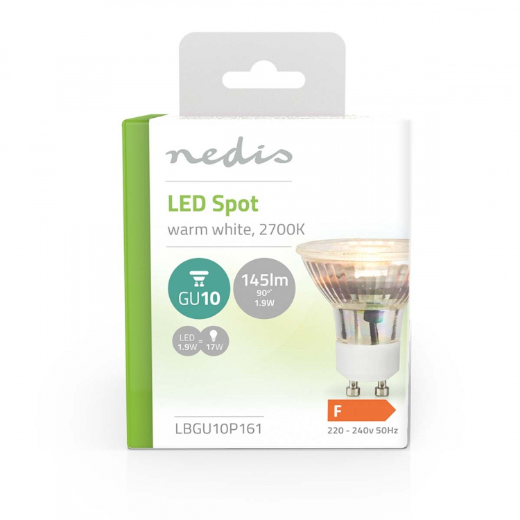 Nedis LED pære GU10 | Spot | 1.9 W | 145 lm | 2700 K | Varm Hvit | Retro Style | 1 stk Nedis LED pære GU10 | Spot | 1.9 W | 145 lm | 2700 K | Varm Hvit | Retro Style | 1 stk