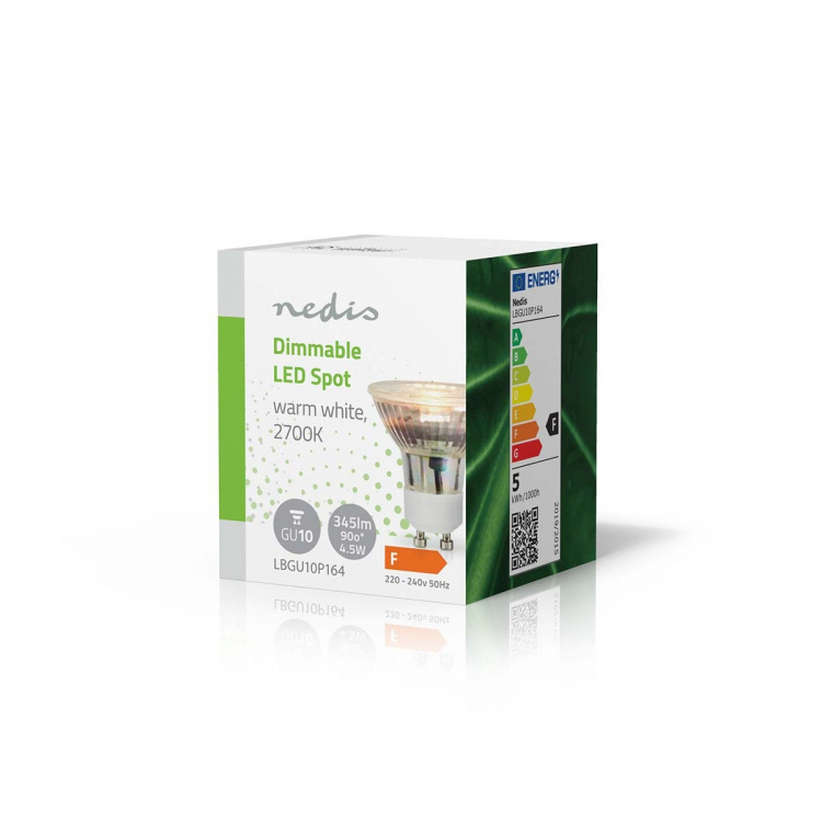 Nedis LED pære GU10 | Spot | 4.5 W | 345 lm | 2700 K | Dimbar | Varm Hvit | Retro Style | 1 stk