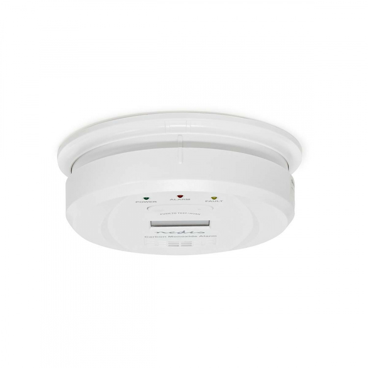 Nedis Karbonmonoksid Alarm | Batteri drevet | batteritid opp til: 5 år | Med pause knapp | Med test knapp | 85 dB | Hvit