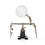 Nedis Hjelper tredje hånd med forstørrelsesglass | Crocodile clips | Sølv