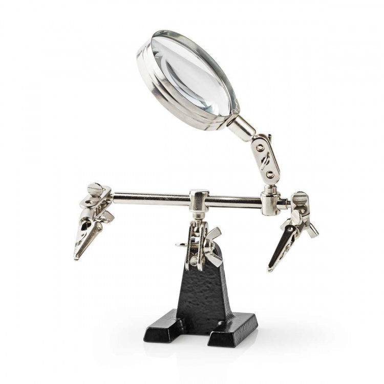 Nedis Hjelper tredje hånd med forstørrelsesglass | Crocodile clips | Sølv