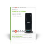 Nedis innendørs antenne | Aktiv | FM / UHF / VHF | Mottaksområde: 0-15 km | LTE700 | Forsterkning: 28 dB | ABS | Sort