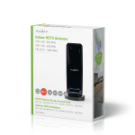 Nedis innendørs antenne | Aktiv | FM / UHF / VHF | Mottaksområde: 0-15 km | LTE700 | Forsterkning: 28 dB | ABS | Sort