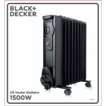 BLACK+DECKER Oil Heater 1500W Svart BLACK+DECKER Oil Heater 1500W Svart