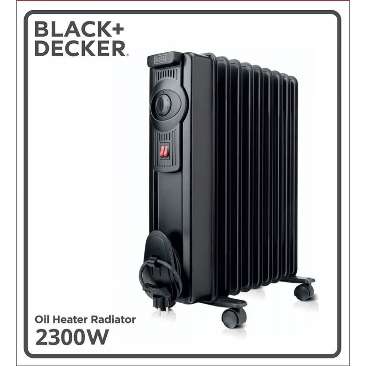 BLACK+DECKER Oljefylt element 2300W Svart BLACK+DECKER Oljefylt element 2300W Svart