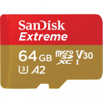 SanDisk MicroSDXC Extreme 64GB 170MB/s A2 C10 V30 UHS-I U3 SanDisk MicroSDXC Extreme 64GB 170MB/s A2 C10 V30 UHS-I U3