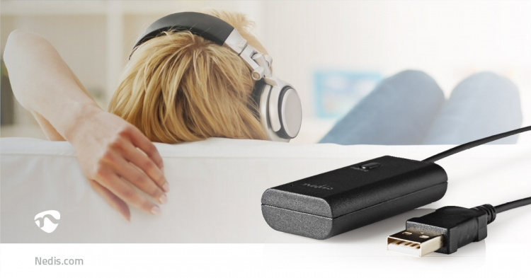 Nedis Bluetooth®-sender | Koblingsinngang: 1x AUX / 1x USB | SBC | Opptil 1 enhet | Sort