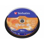 DVD-R 16X 4.7GB 10 Pakke Spindel Matt Sølv