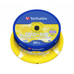 DVD+RW 4x 4.7GB Matt Sølv 25 Pakke Spindel