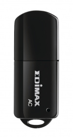 Edimax Trådløst Utstyr USB-Adapter AC600 2.4/5 GHz (Dual Band) Sort
