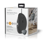 Nedis Wired Mouse | DPI: 1200 / 1800 / 2400 / 3600 dpi | Justerbar DPI | Antall knapper: 6 | Programmerbare knapper | Right-Handed | 1.60 m