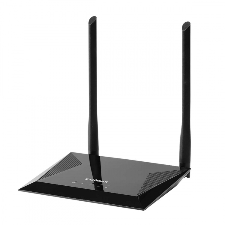 Edimax 4-i-1 N300 Wi-Fi-ruter, tilgangspunkt, Range Extender, Wi-Fi Bridge og WISP Black