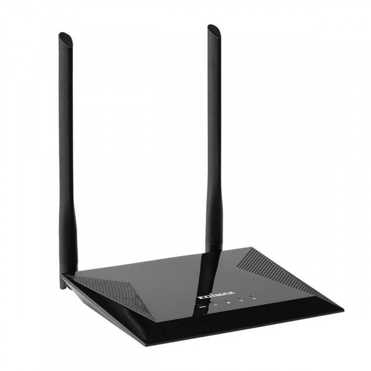 Edimax 4-i-1 N300 Wi-Fi-ruter, tilgangspunkt, Range Extender, Wi-Fi Bridge og WISP Black