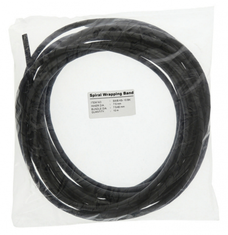 Nedis Kabel Ledelse | Spiral erme | 1 stk. | Maksimal kabeltykkelse: 60 mm | PVC | Sort