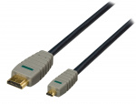 Bandridge High Speed HDMI-Kabel med Ethernet HDMI Kontakt - HDMI Micro Han 2.00 m Blå