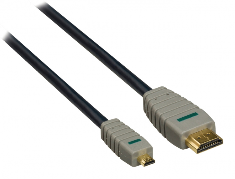 Bandridge High Speed HDMI-Kabel med Ethernet HDMI Kontakt - HDMI Micro Han 2.00 m Blå