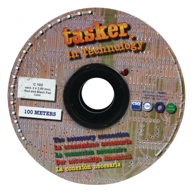 Tasker Speaker Kabel på Snelle 2x 2.50 mm² 100 m Sort/Rød