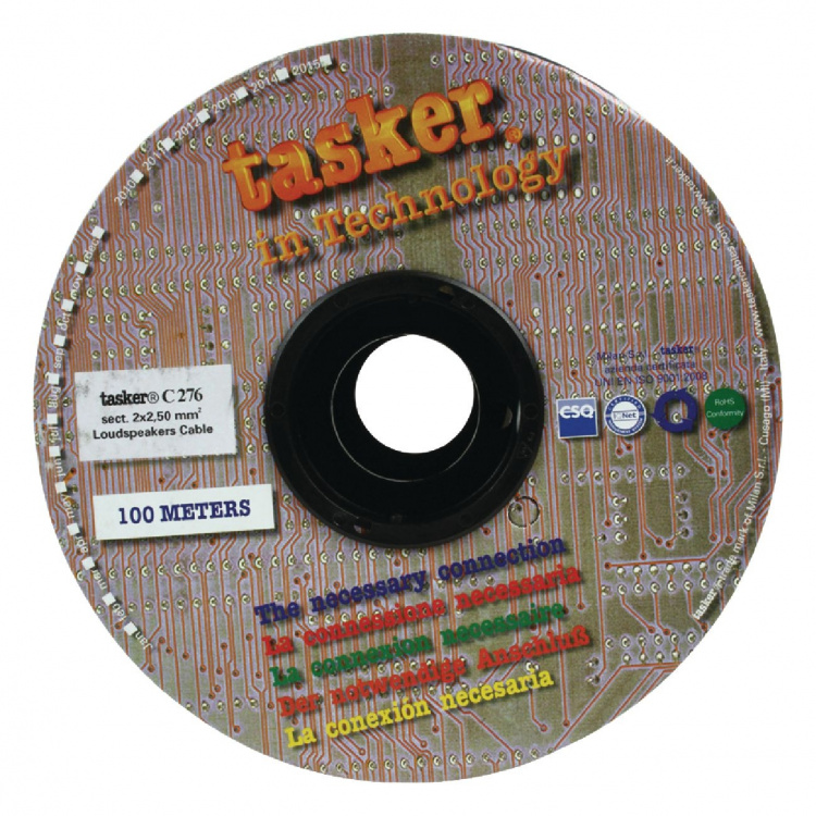 Tasker Speaker Kabel på Snelle 2x 2.50 mm² 100 m Svart Tasker Speaker Kabel på Snelle 2x 2.50 mm² 100 m Svart