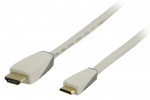 Bandridge High Speed HDMI-Kabel med Ethernet HDMI Kontakt - HDMI Mini Han 1.00 m Hvit