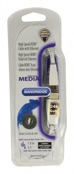 Bandridge High Speed HDMI-Kabel med Ethernet HDMI Kontakt - HDMI Mini Han 1.00 m Hvit