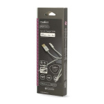 Nedis Lightning Kabel | USB 2.0 | Apple Lightning 8-Pinners | USB-A Han | 480 Mbps | Gull belagt | 1.00 m | Rund | Flettet / Nylon | Aluminium | Deksel Vindusboks