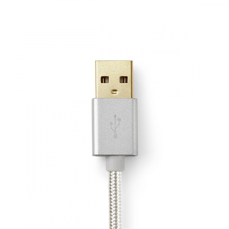 Nedis Lightning Kabel | USB 2.0 | Apple Lightning 8-Pinners | USB-A Han | 480 Mbps | Gull belagt | 1.00 m | Rund | Flettet / Nylon | Aluminium | Deksel Vindusboks